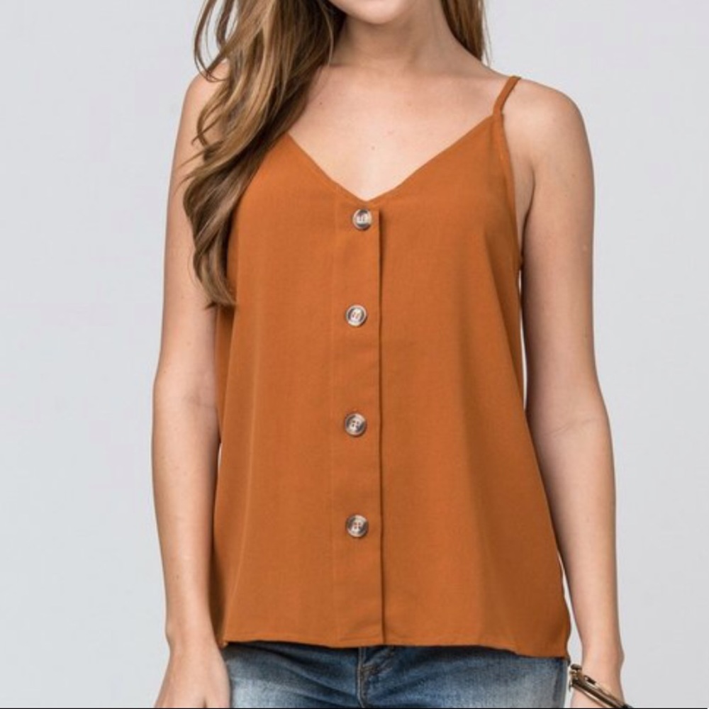Sale❗️Rusty Orange Soft Button down cami - Picture 3 of 4